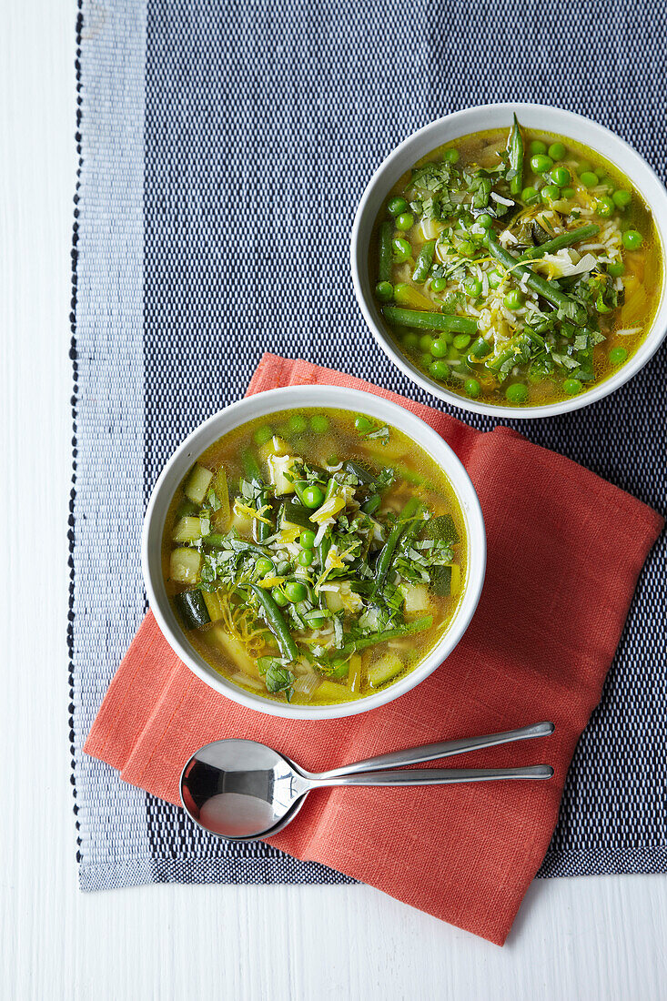 Sommerliche Gemüse-Kräuter-Suppe