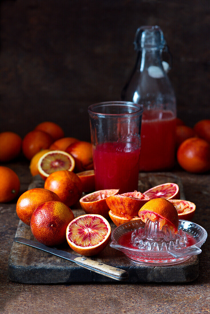 Freshly squeezed blood orange juice