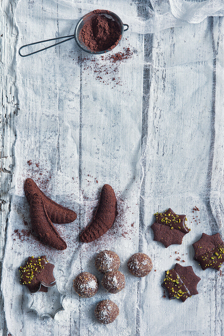 Assorted Christmas chocolate biscuits