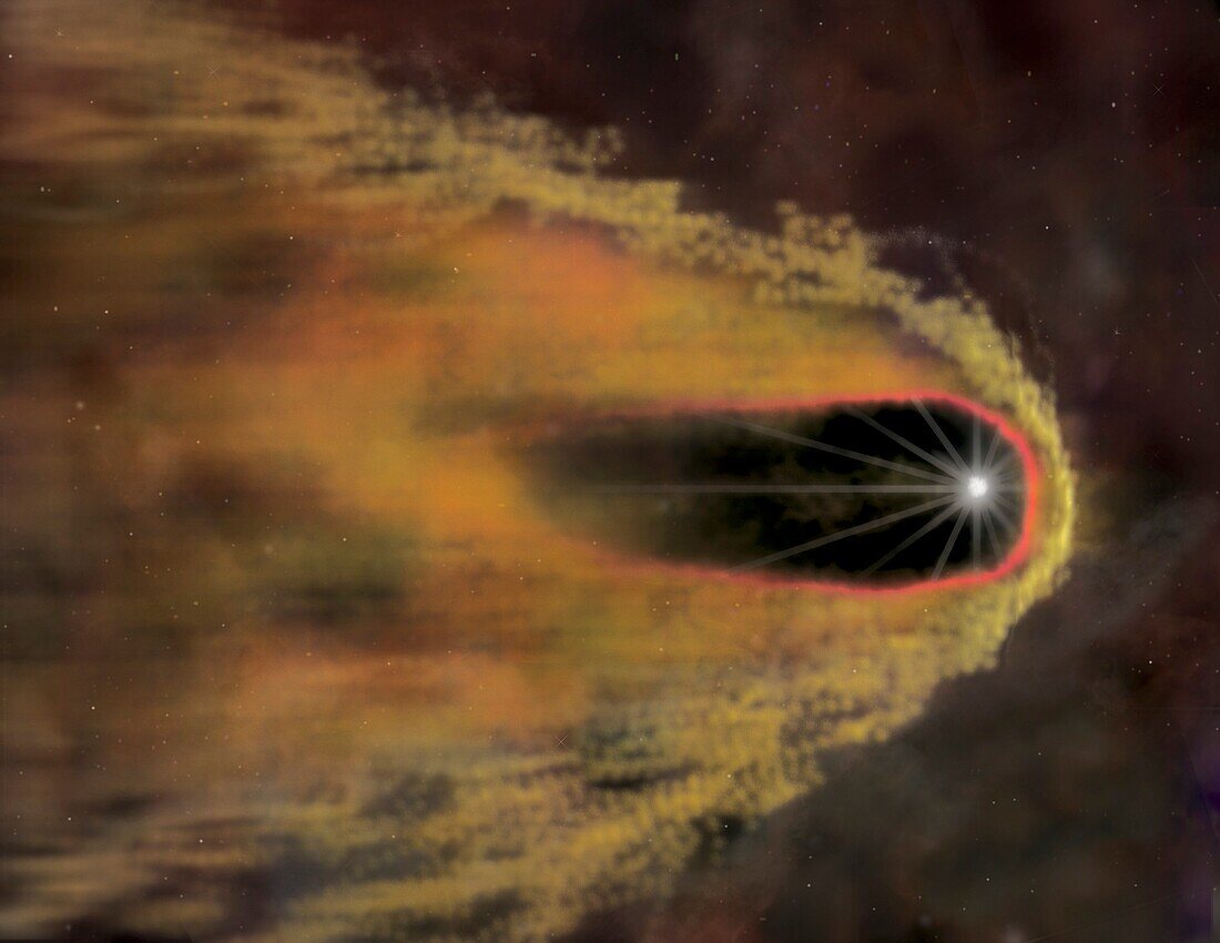 Emissions surrounding Black Widow pulsar, illustration