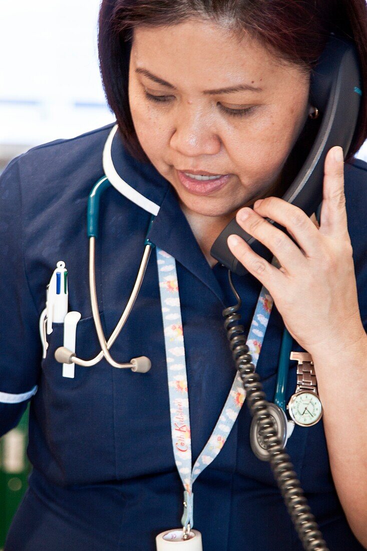 Nurse making a phone call