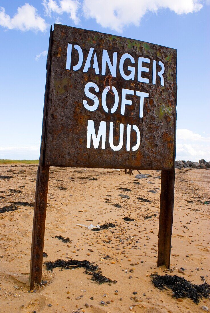 Soft mud warning sign
