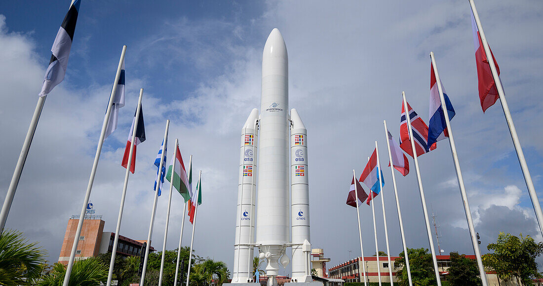 Mockup of Arianespace's Ariane 5 rocket