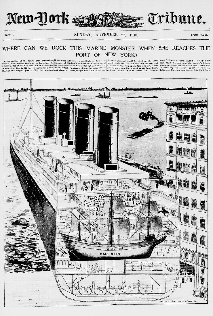 Newspaper article about the Titanic, 1910
