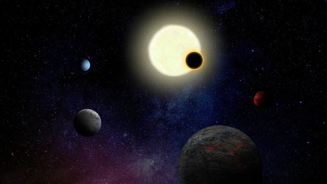 Exoplanet system, illustration