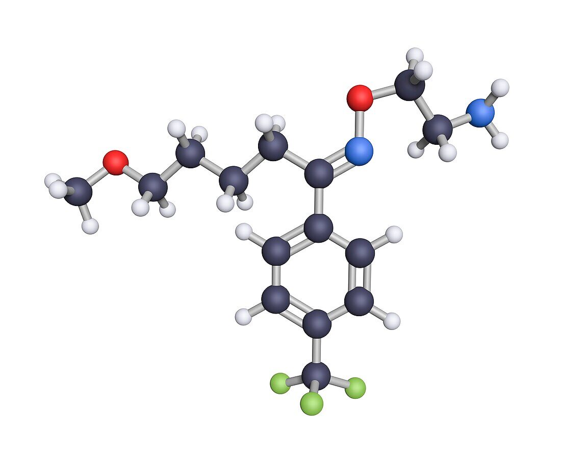 Fluvoxamine antidepressant, molecular model