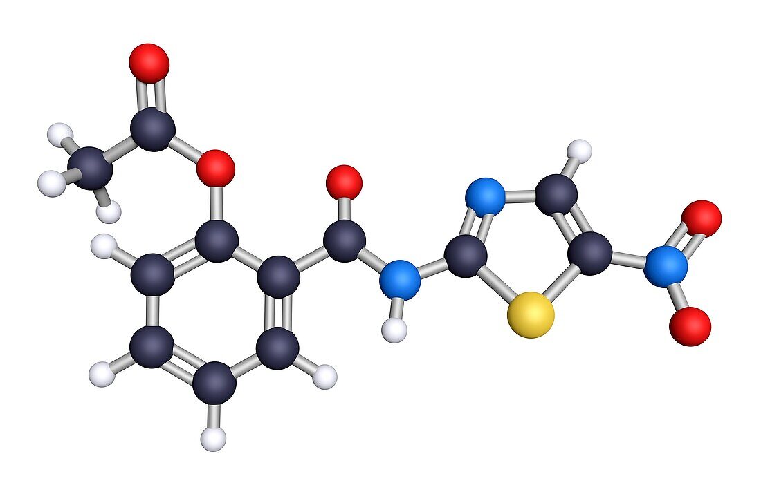 Nitazoxanide antiparasitic, molecular model