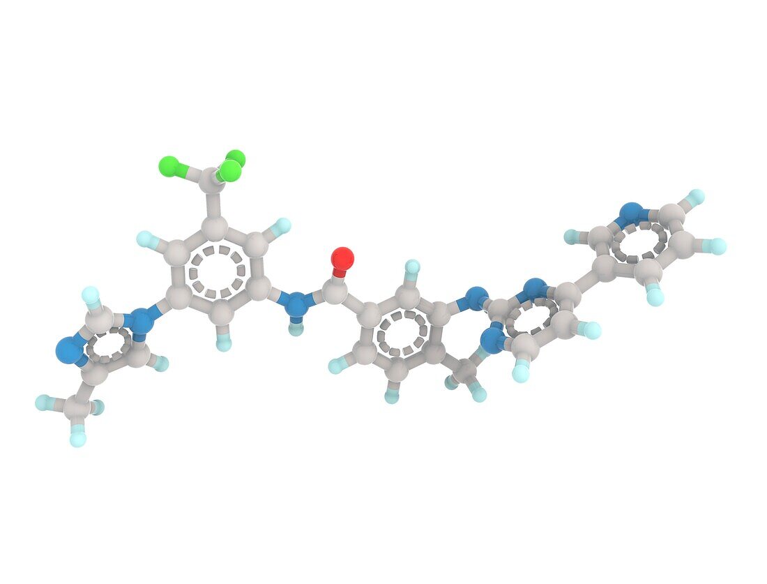 Nilotinib cancer drug molecule