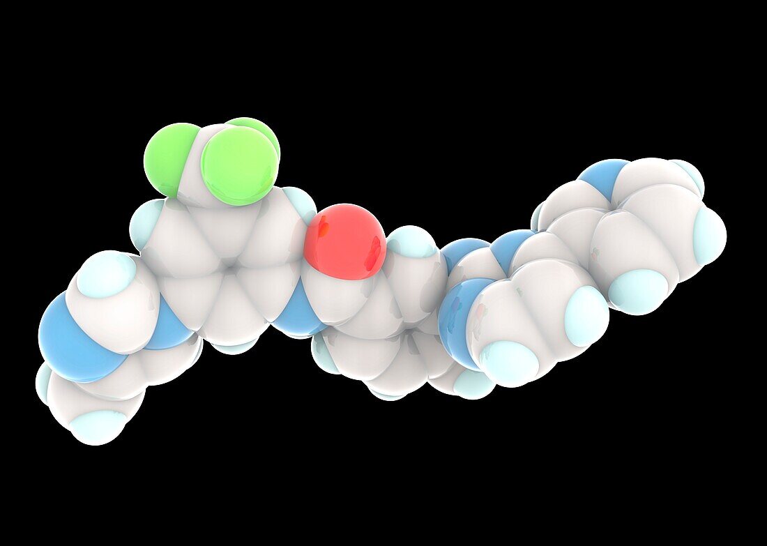 Nilotinib cancer drug molecule