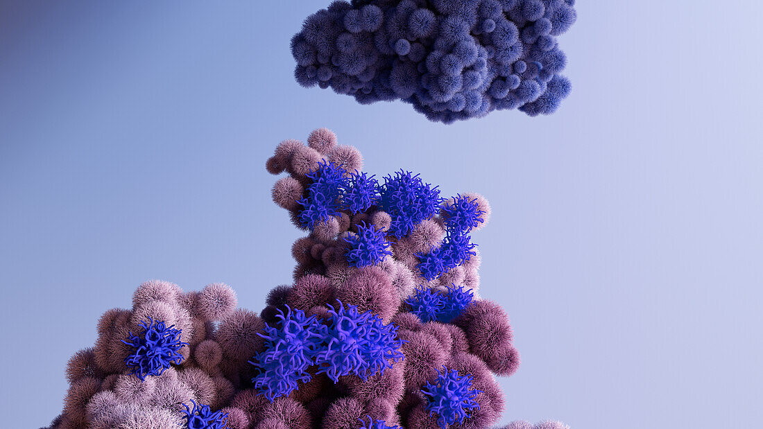 Omicron coronavirus variant spike protein, illustration