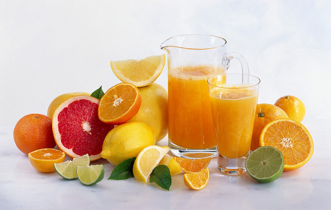 Freshly squeezed juice from citrus fruits