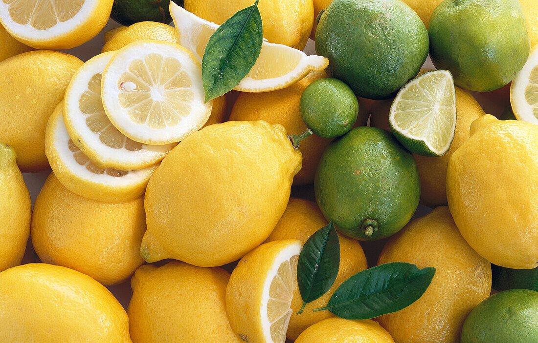 Frische Limetten und Zitronen