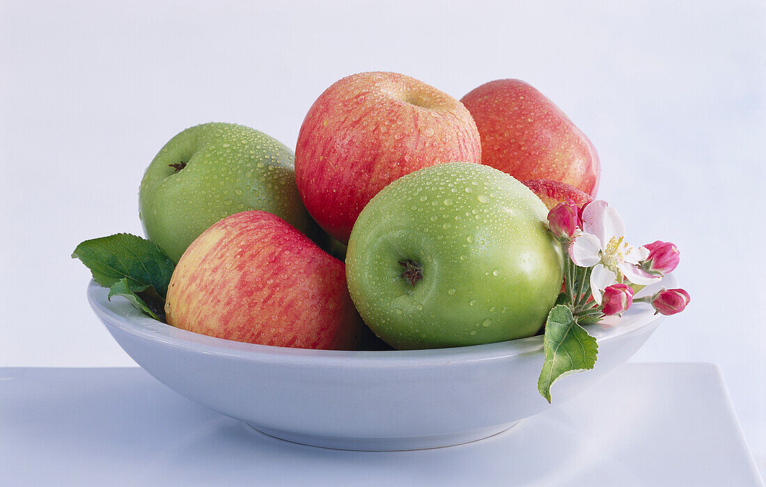 Bowl with different kinds of apples