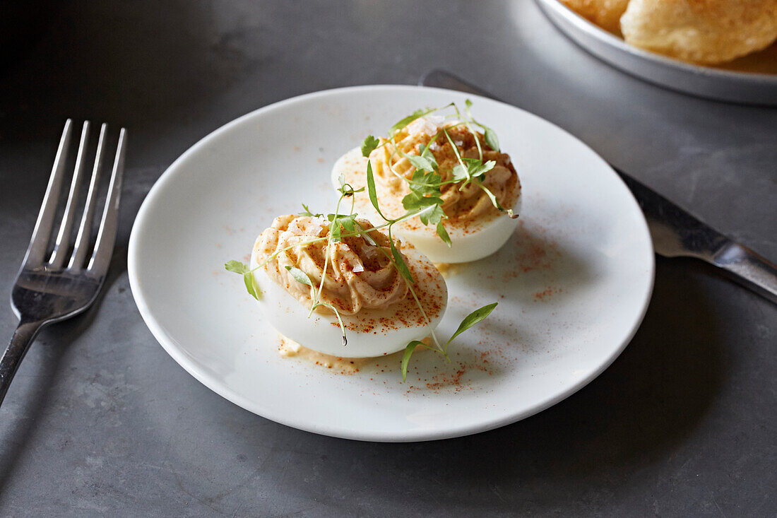 Cajun devilled eggs