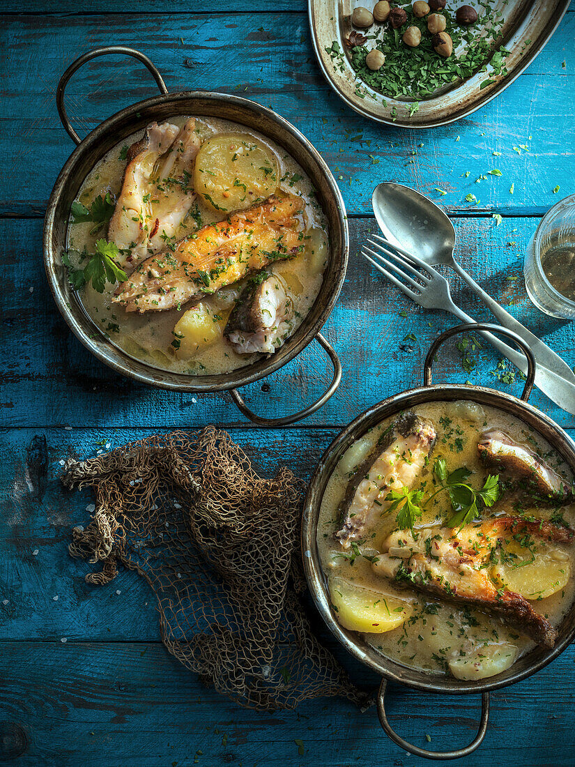 Spanish fish stew with lemons