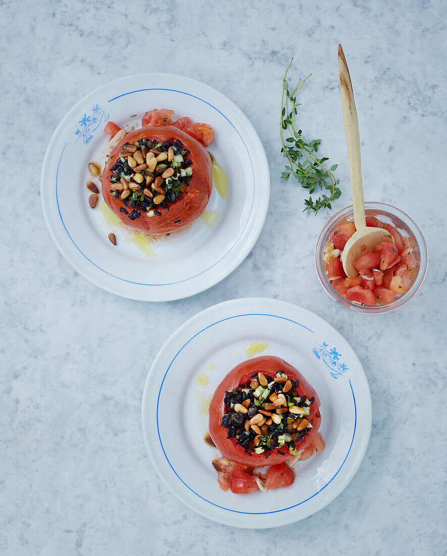 Mediterranean stuffed tomatoes with rice