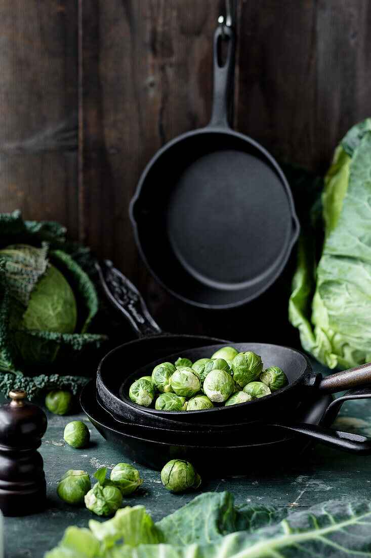 Still life with Brussels sprouts