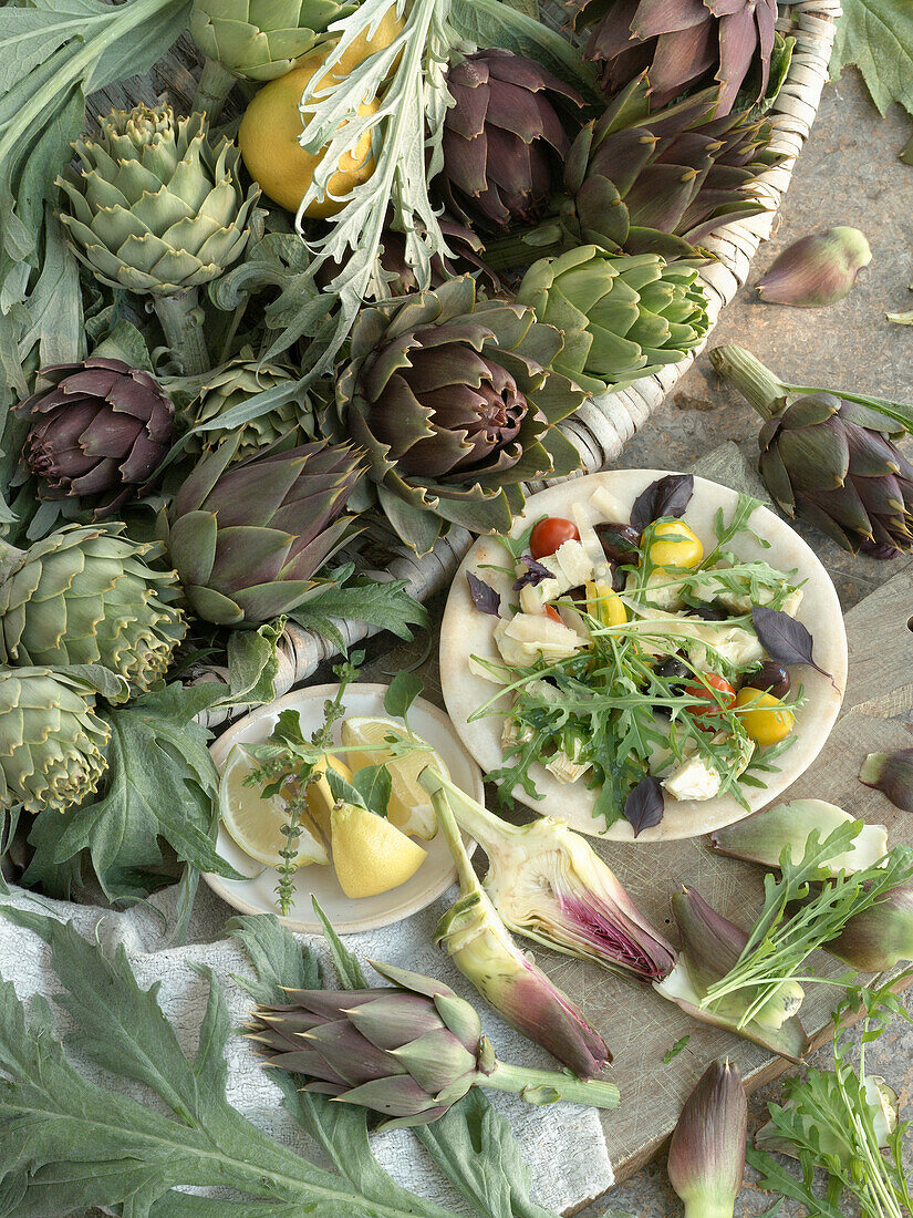 Artichokes and artichoke salad