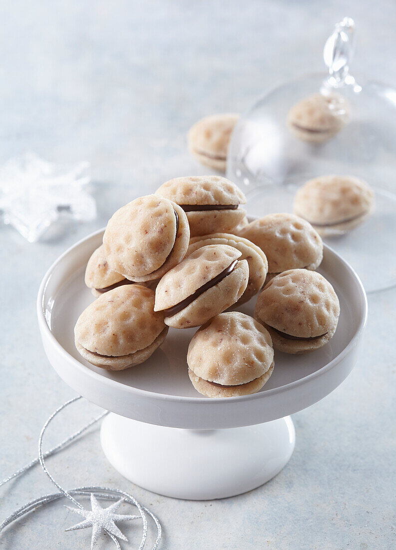 No bake walnut sandwich cookies