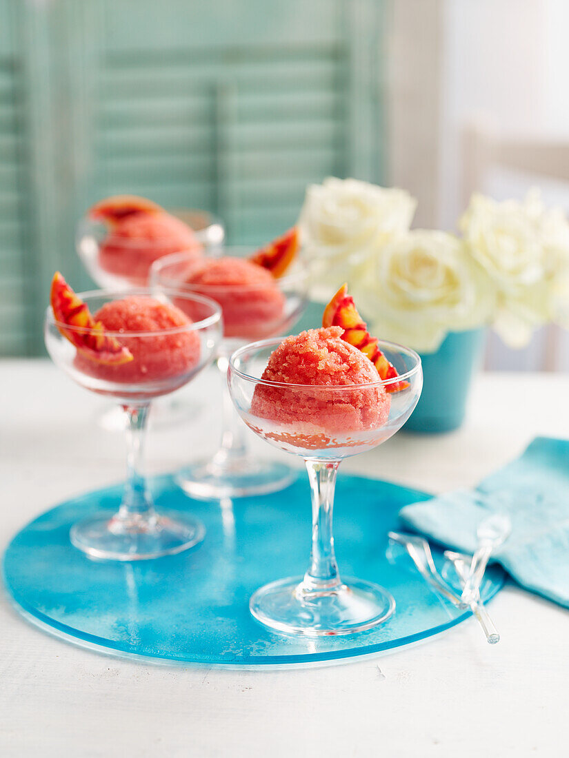 Blood orange prosecco sorbet