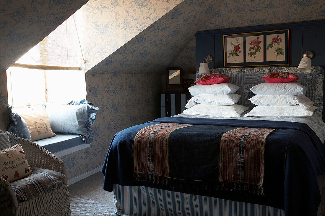 Attic bedroom with dormer window