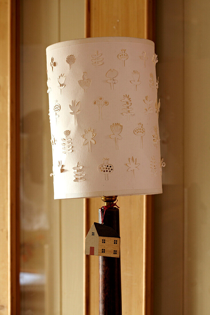 Personalised lampshade in Brighton home, UK