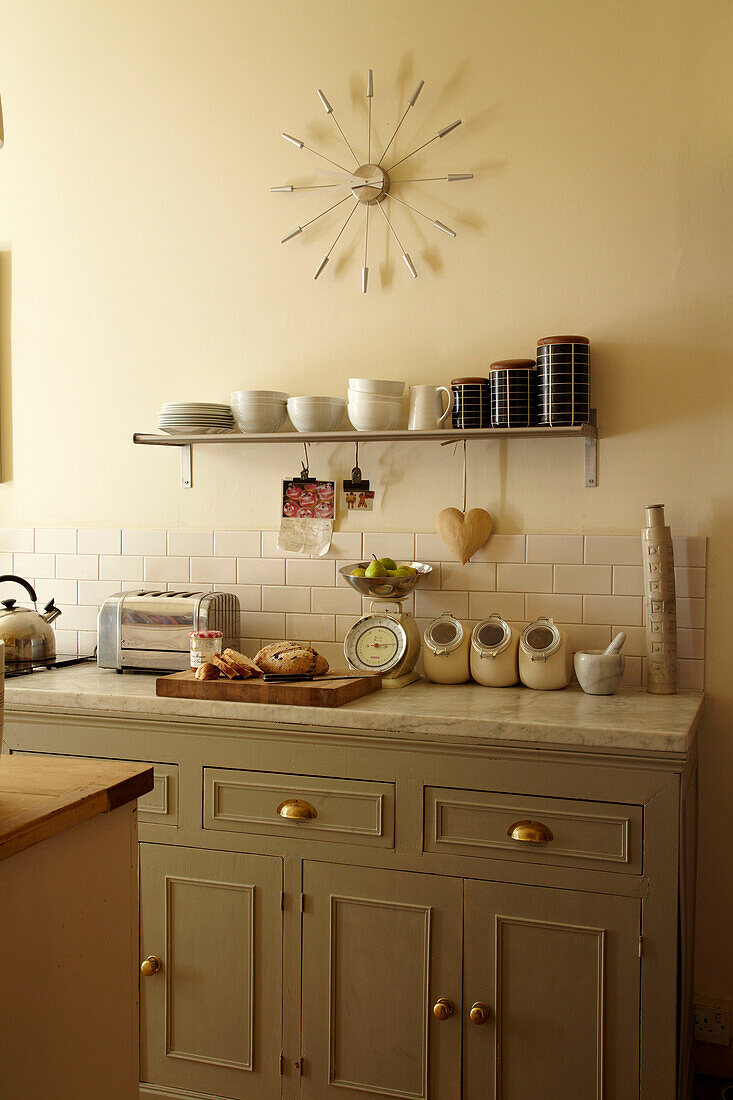 Kitchen detail in Brighton home, East Sussex, England, UK
