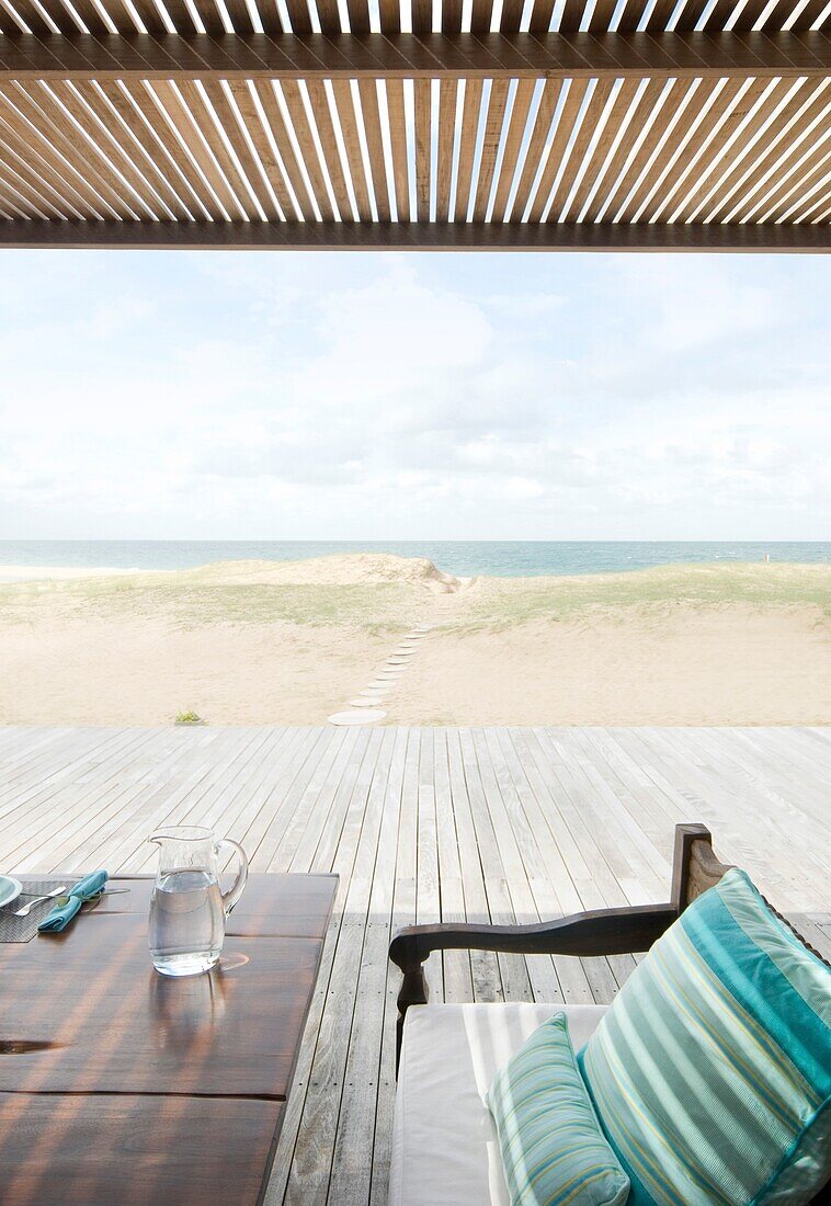 Uruguay, porch overlooking sea