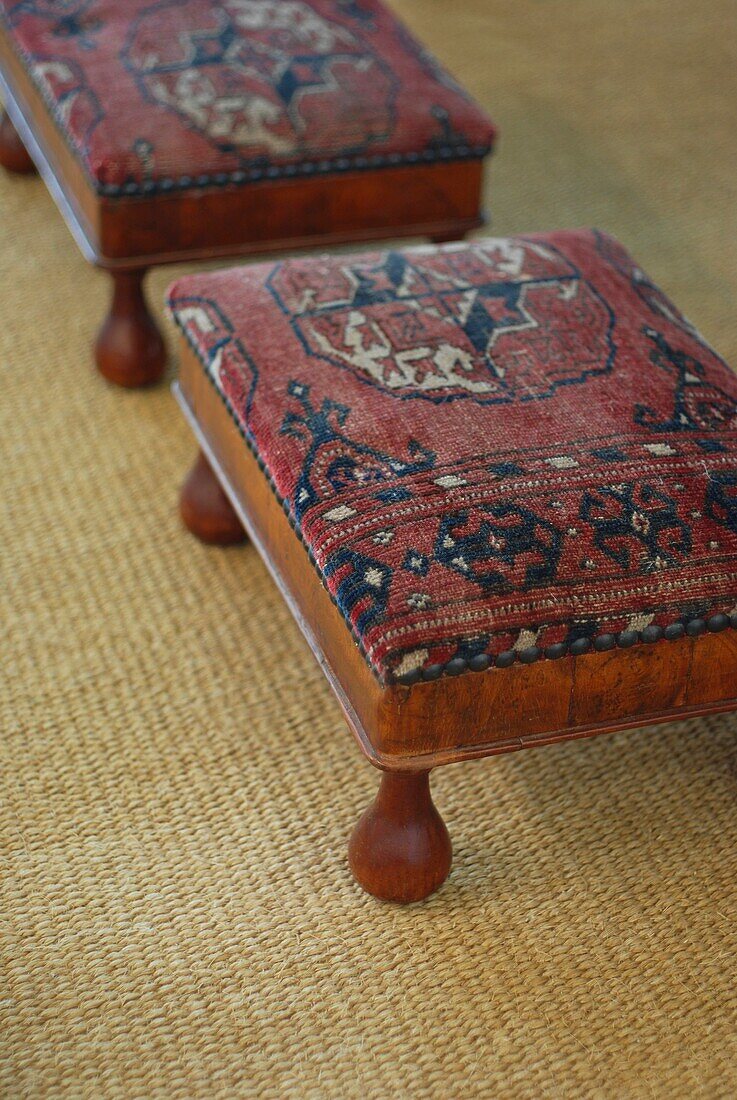 Pair of oriental footstools, Uruguay