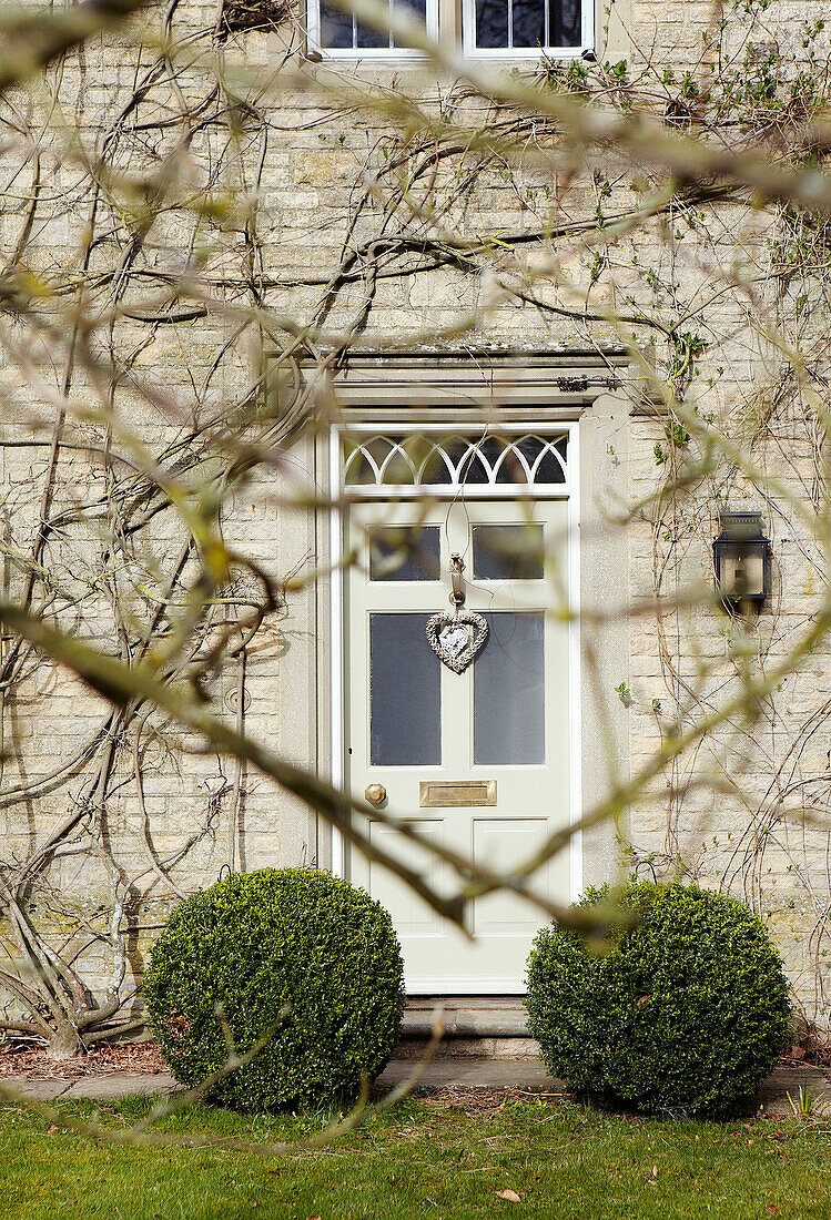 Front door of historic Oxfordshire home, England, UK