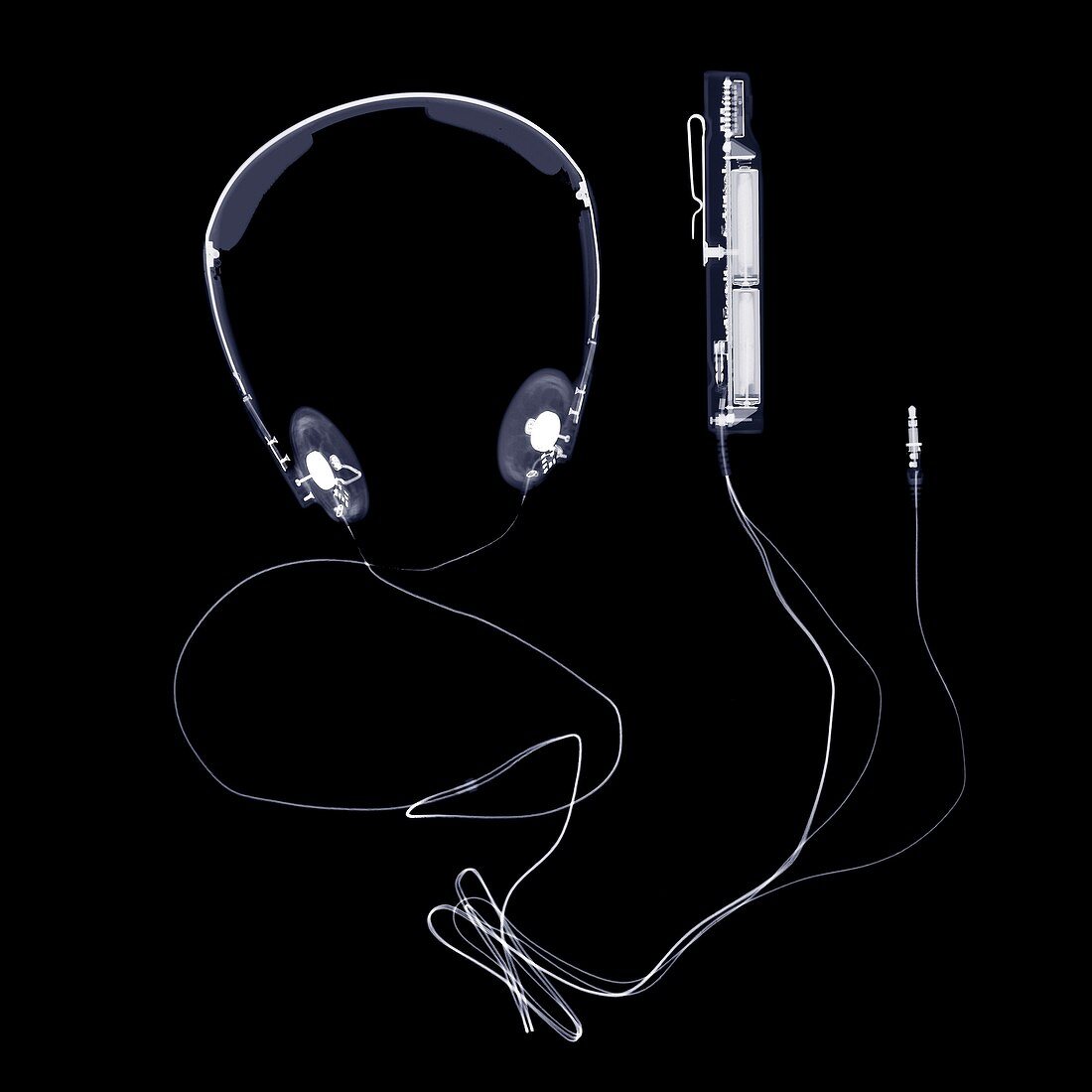 Headphones and volume control, X-ray