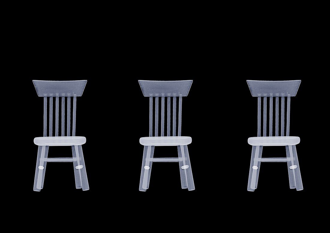Three doll's house chairs, X-ray