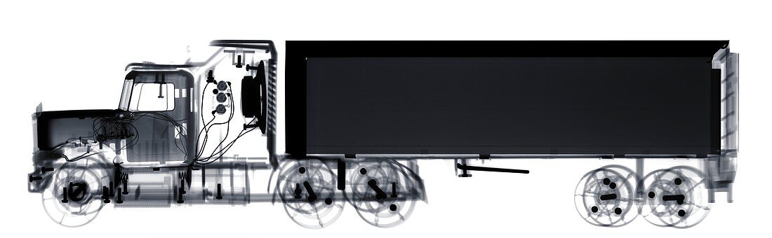 Toy freight lorry, X-ray