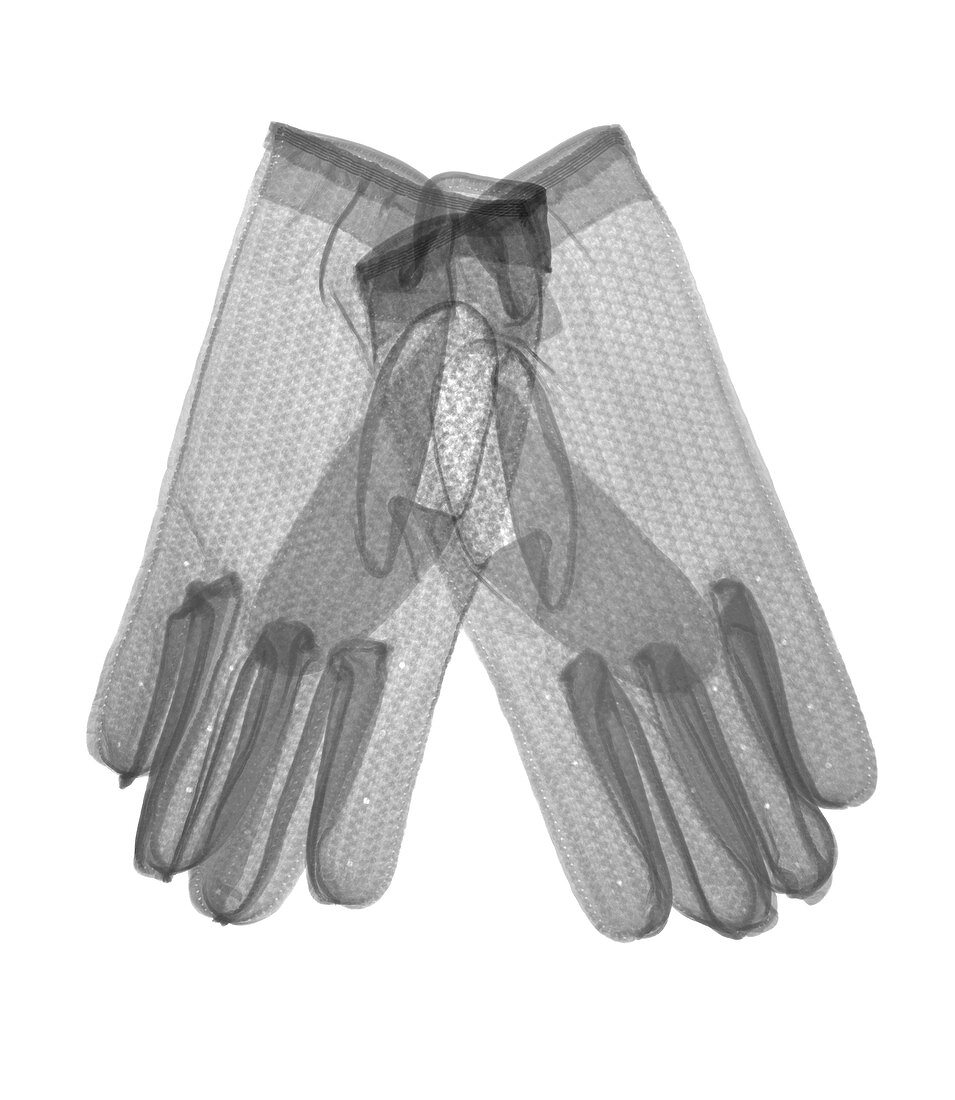 Pair of racing gloves, X-ray