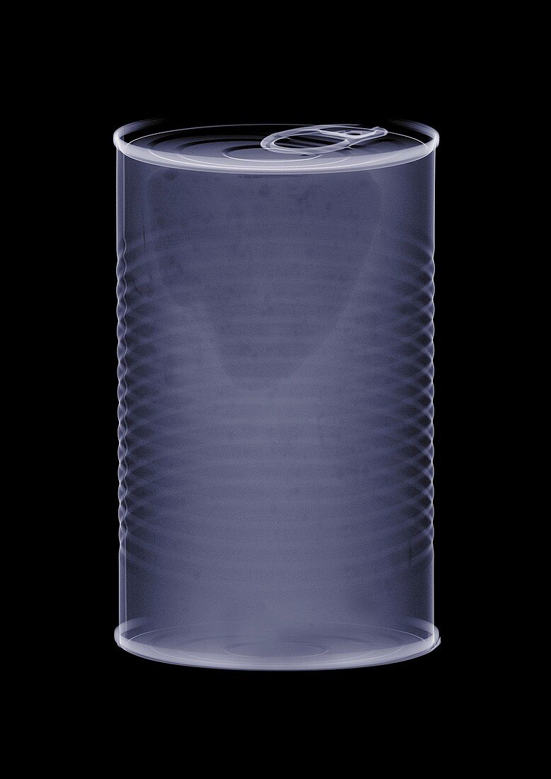 Metal can with a pull top tab, X-ray
