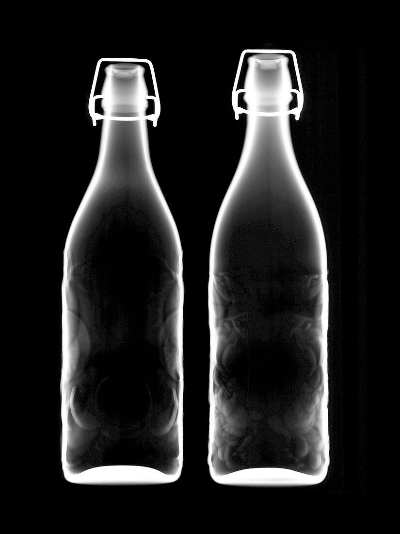 Two bottles of beer, X-ray