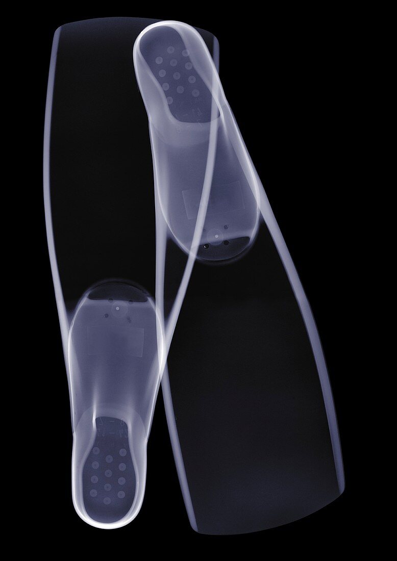 Snorkelling flippers, X-ray