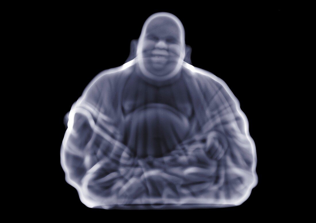 Statue of laughing Buddha, X-ray