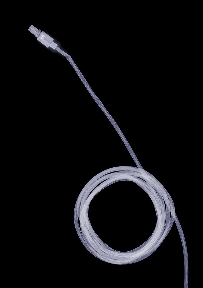 Coiled computer cable, X-ray