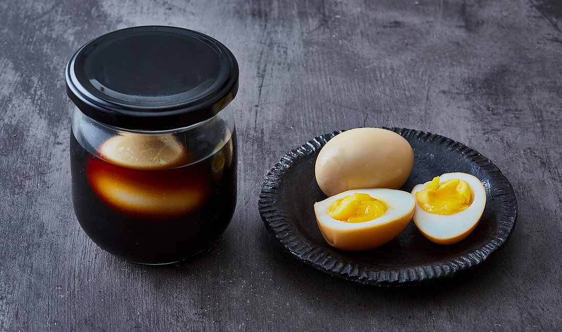 Pickled eggs for ramen bowls