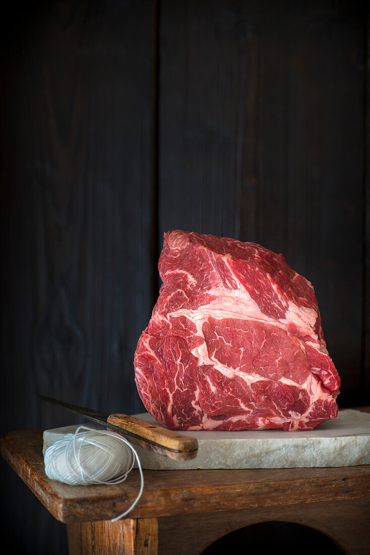 Raw French Cote De Boeuf from Charolais beef