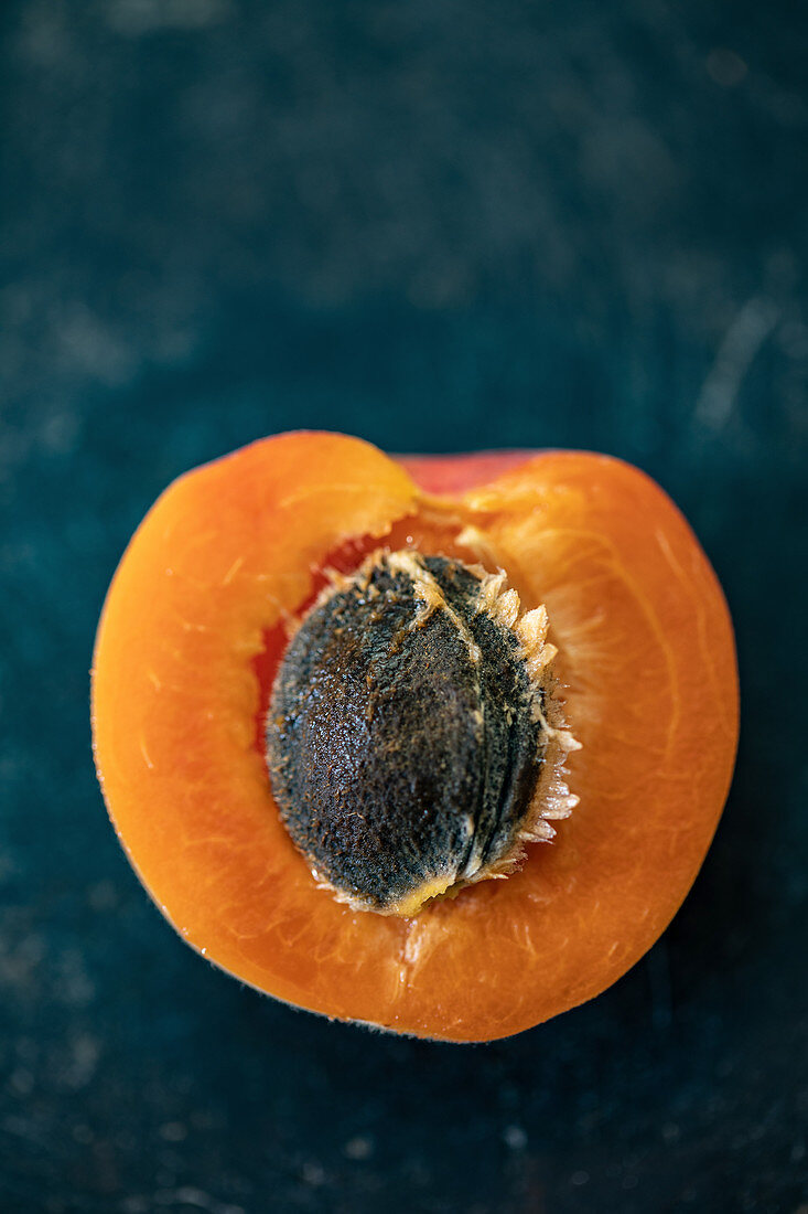 Half a Wachauer Marille (Wachau apricot) with stone