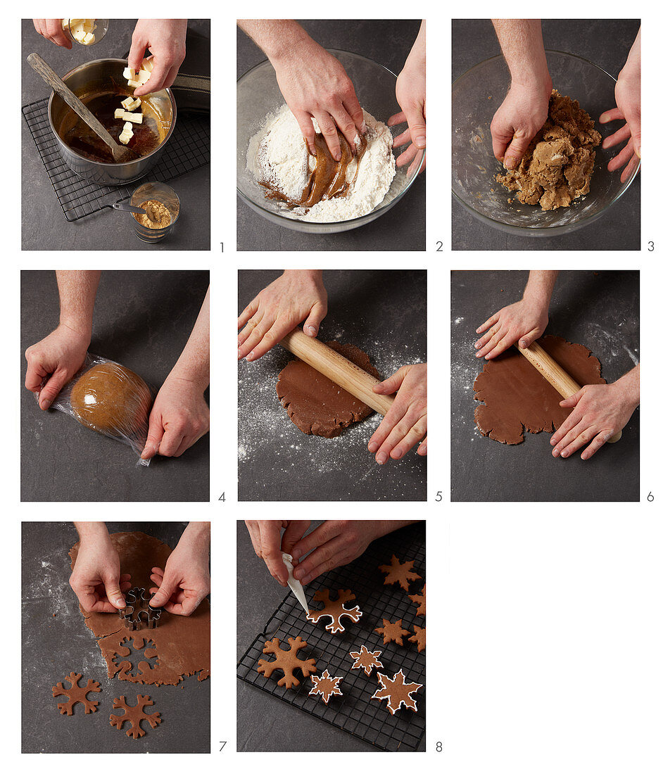 Gingerbread being made and decorated