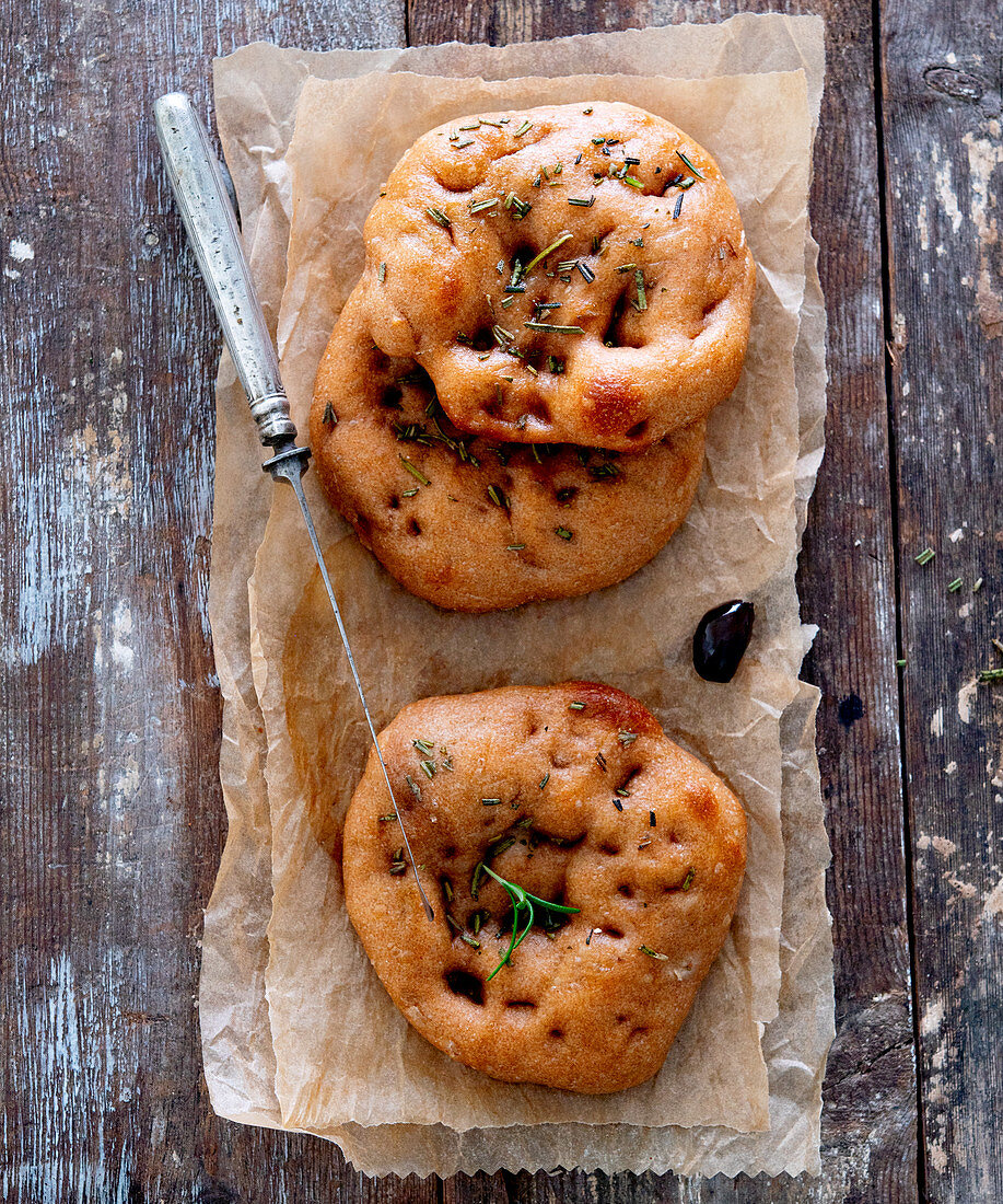 Rosmarin-Oliven-Focaccia