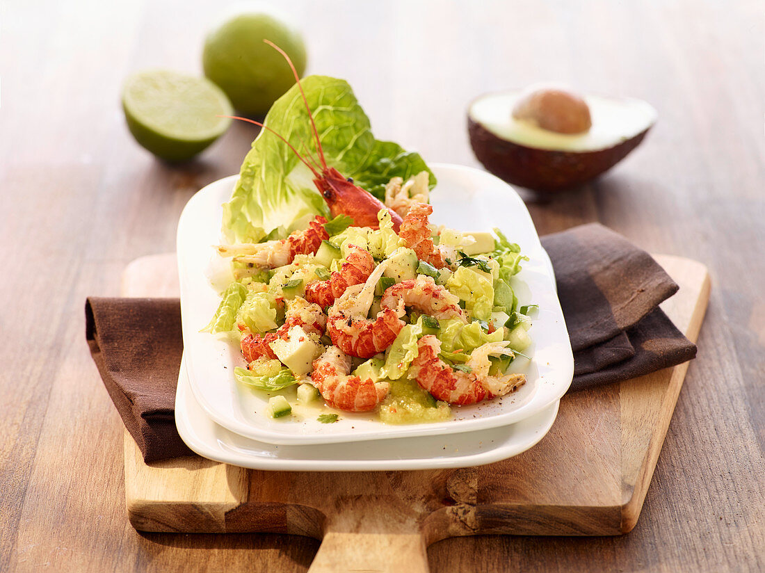 Avocado and crayfish salad
