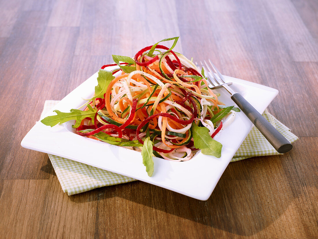 Beetroot, courgette and carrot salad