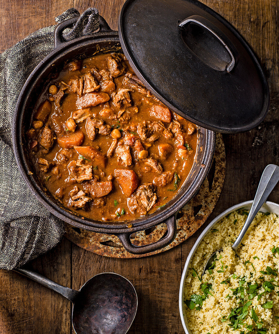 Rich lamb and chickpea tagine