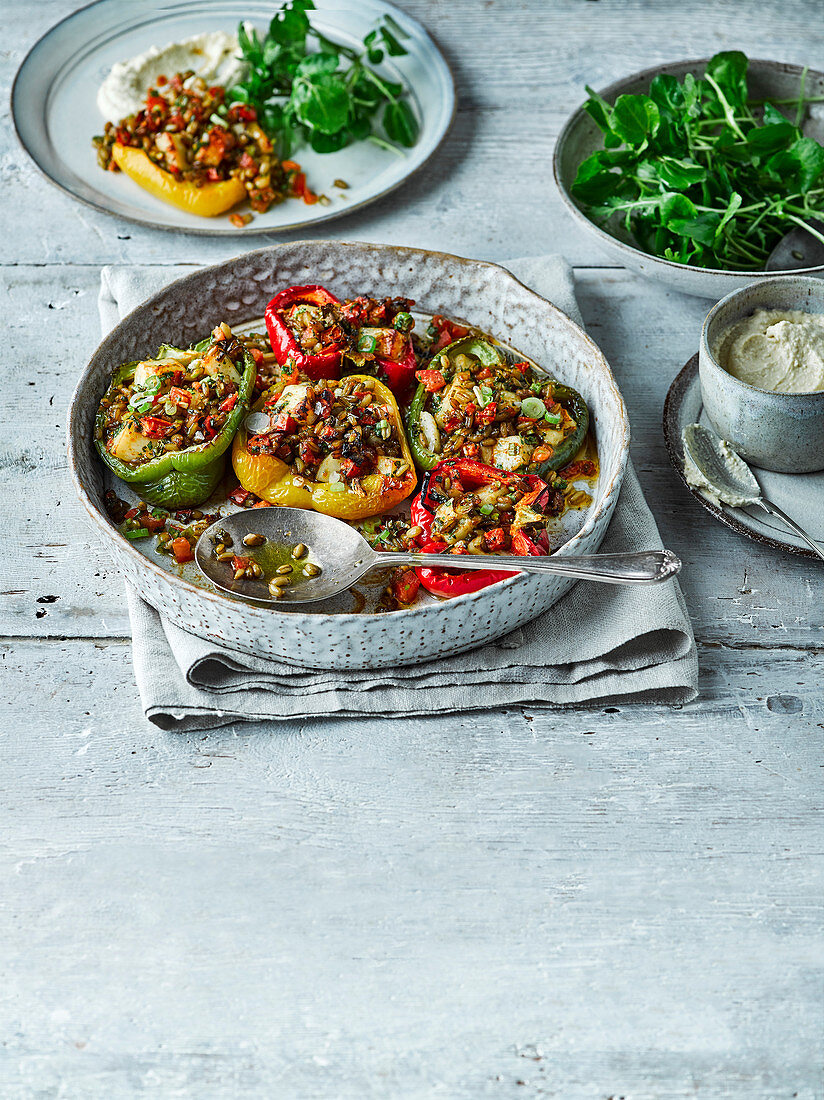 Halloumi stuffed peppers