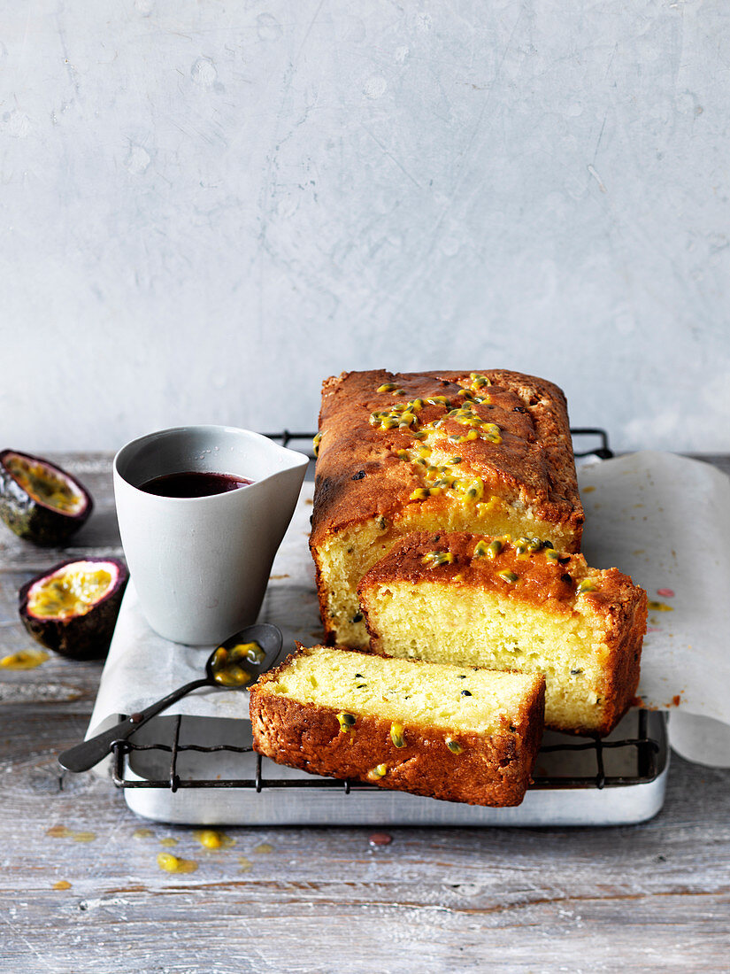 Passionfruit and Yoghurt Cake with Rosehip Syrup