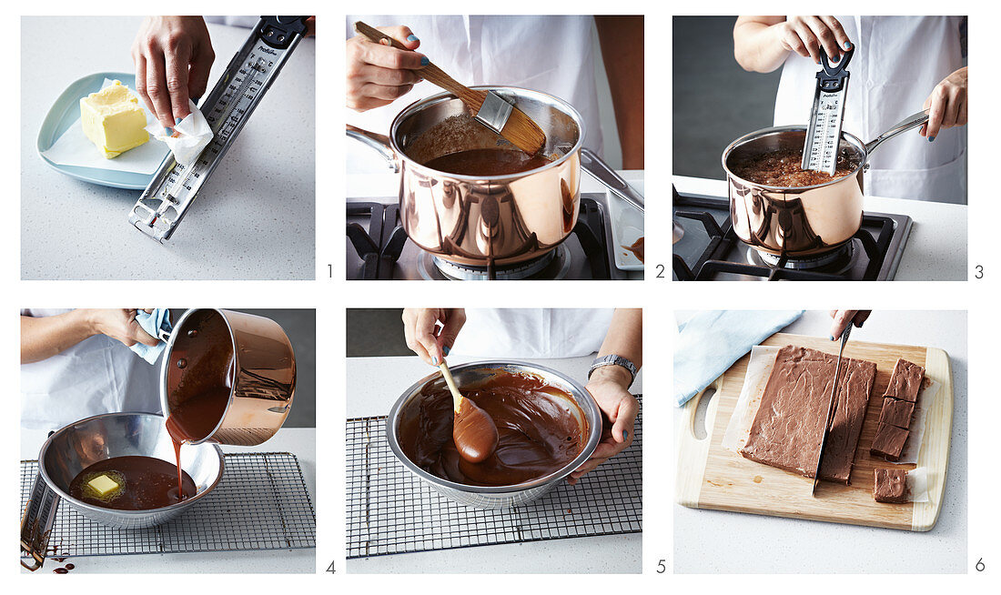 Preparing chocolate fudge